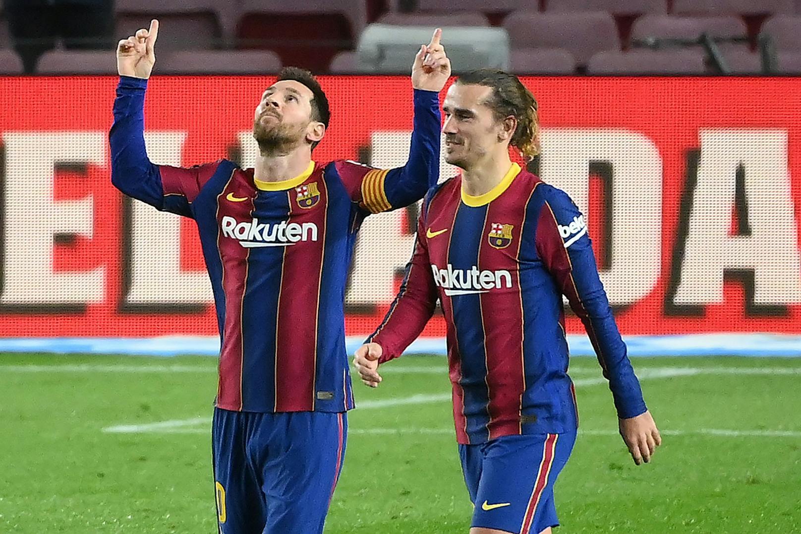 Lionel Messi bejubelt seinen Doppelpack gegen Alaves. 