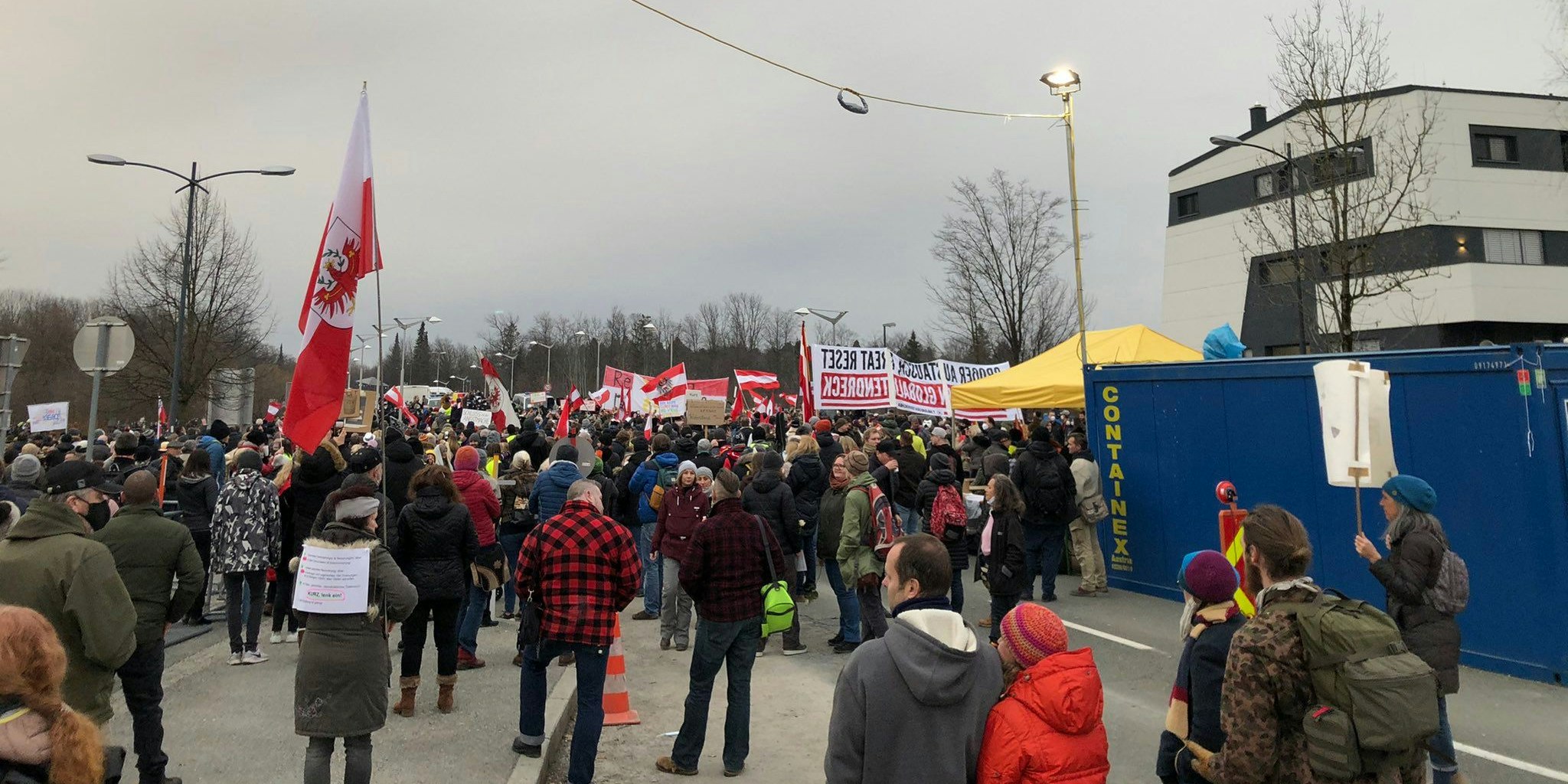 Die letzte Corona-Demo an der Grenze zwischen Salzburg und Freilassing