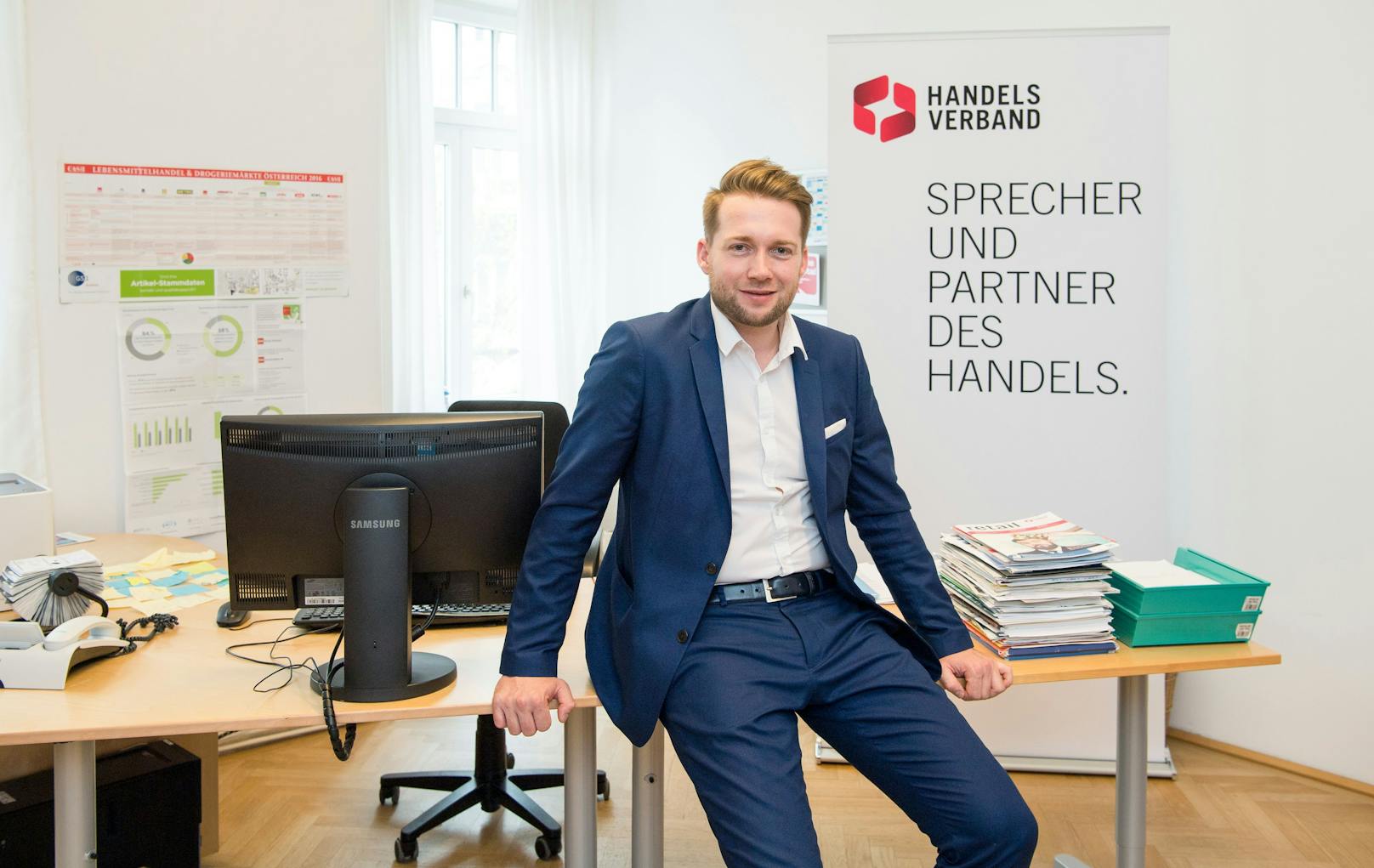 Handelsverband-Geschäftsführer Rainer Will in seinem Büro in Wien. Archivbild