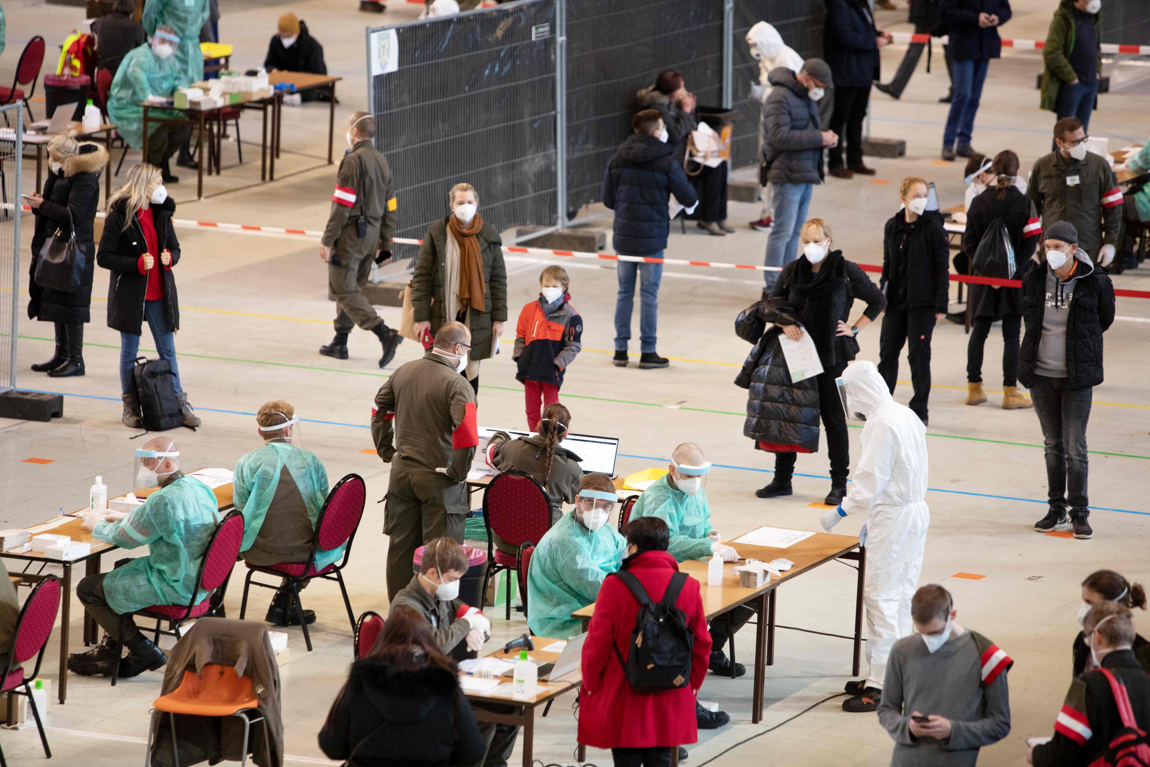 Corona-Tests in der Wiener Stadthalle