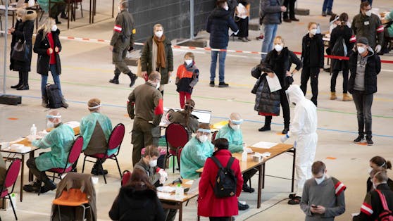 Corona-Tests in der Wiener Stadthalle