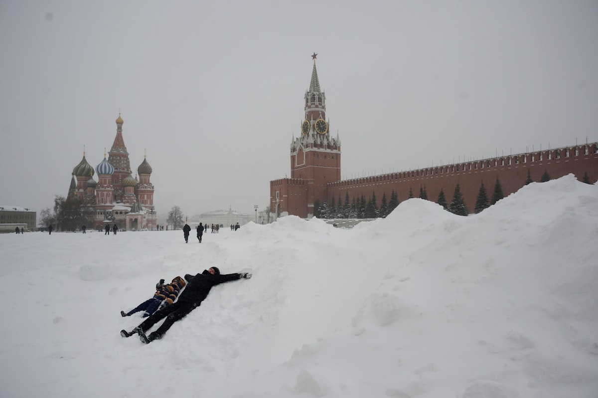 So viel Schnee gab es in Moskau schon lange nicht mehr.
