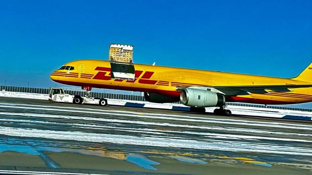 Die DHL-Maschine brach den Flug ab.