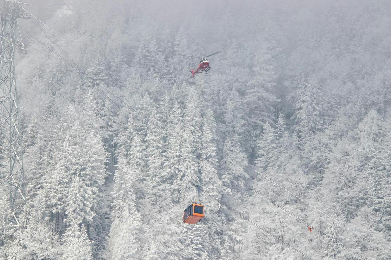 Eine Seilbahn der Lungern-Turren-Bahn im Schweizer Kanton Obwalden steckte am 14. Februar 2021 stundenlang fest. 27 Passagiere mussten per Heli evakuiert werden.