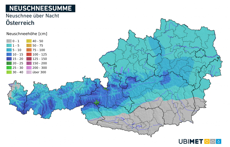 Neuschnee bis Dienstagfrüh