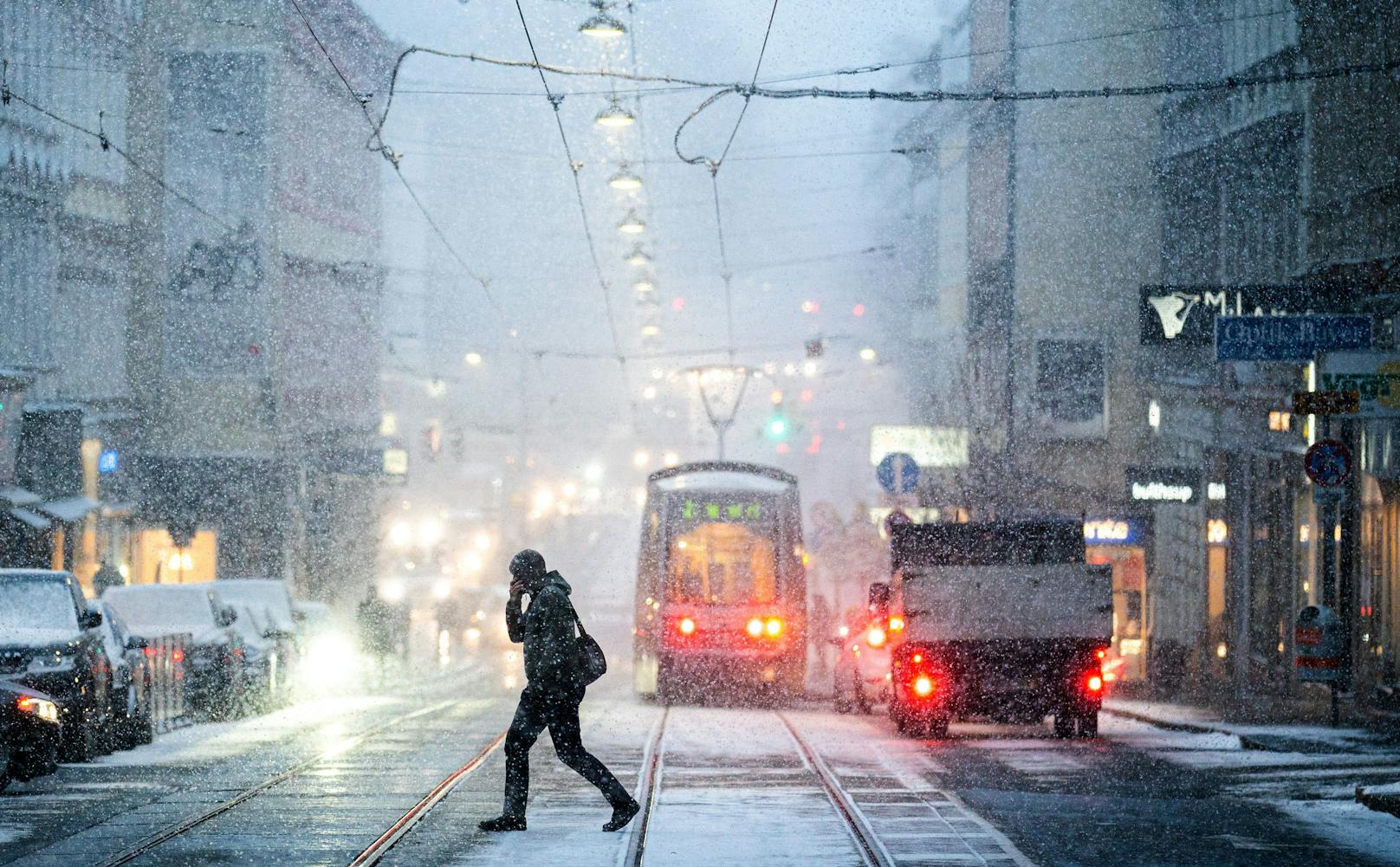 Schneefall in Wien am 11. Februar 2021. Archivbild