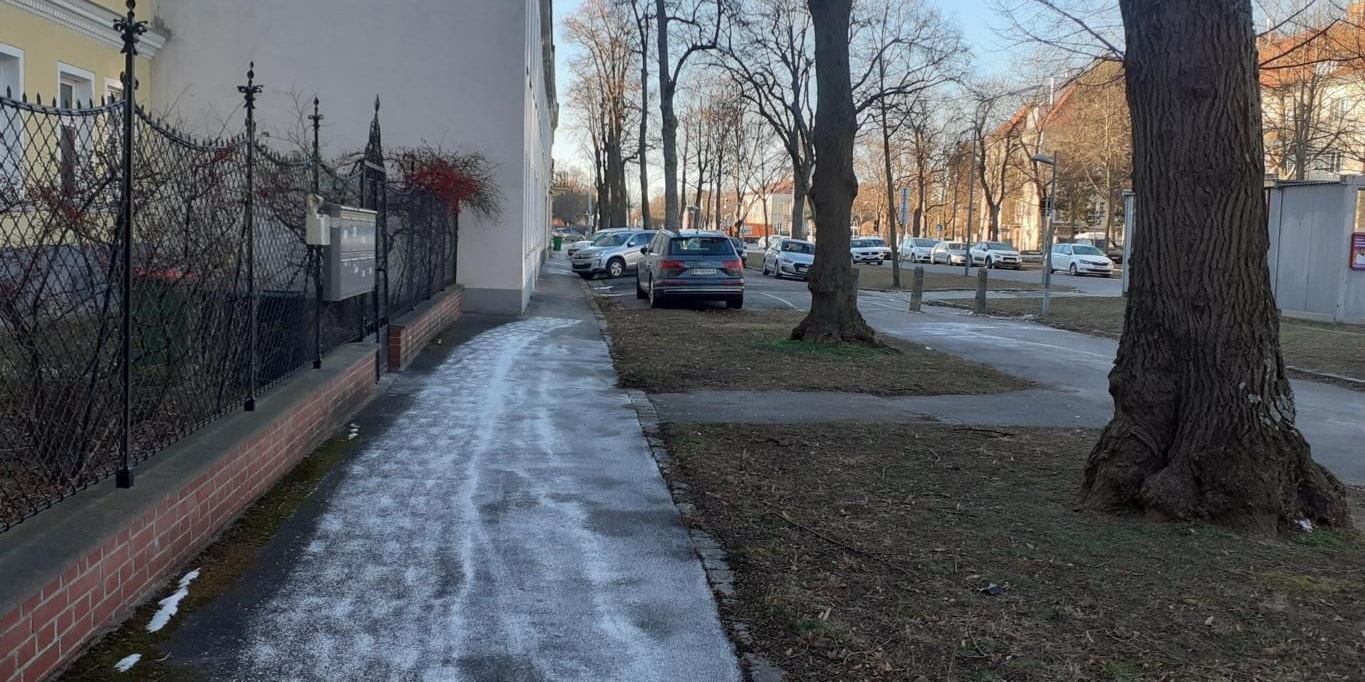 In der Schönbrunner Allee wurde mehrmals gestreut. 