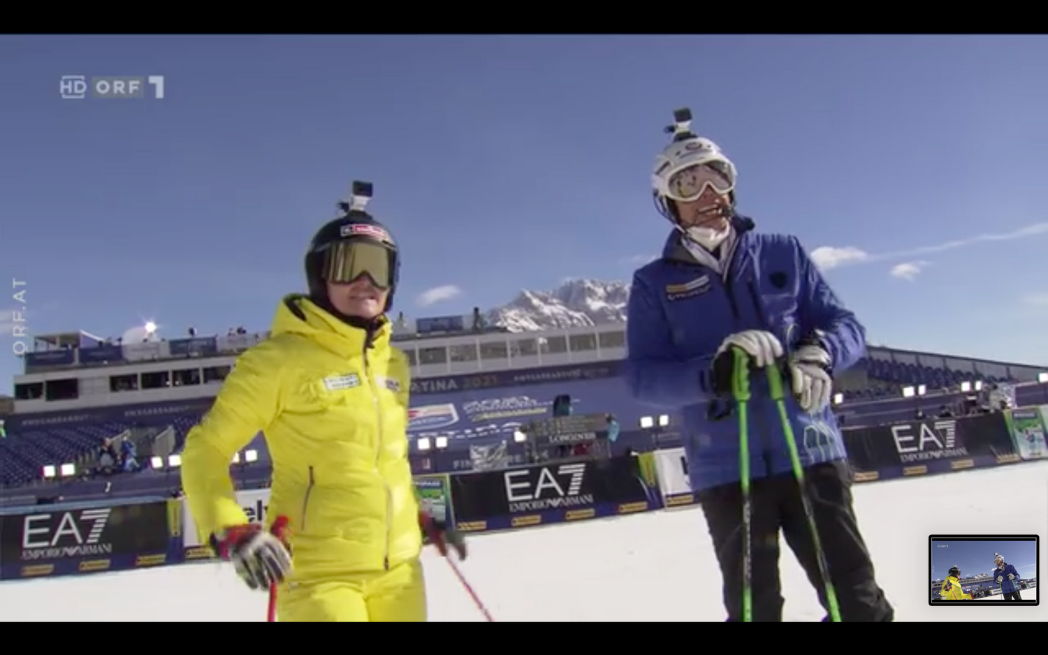 Alexandra Meissnitzer setzt sich gegen Thomas Sykora durch.