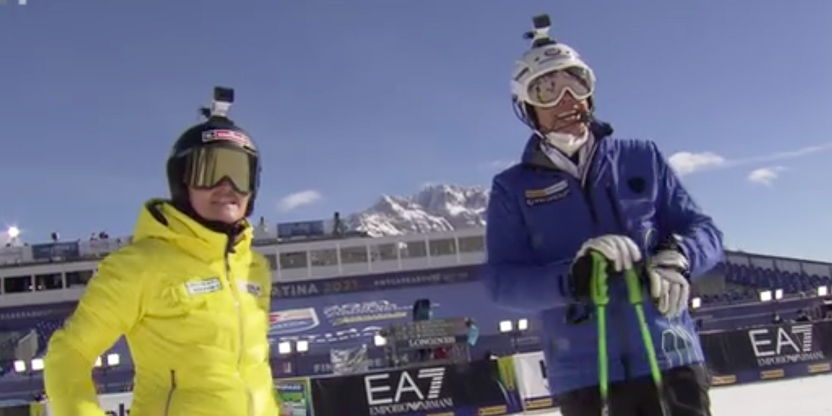 Alexandra Meissnitzer setzt sich gegen Thomas Sykora durch.