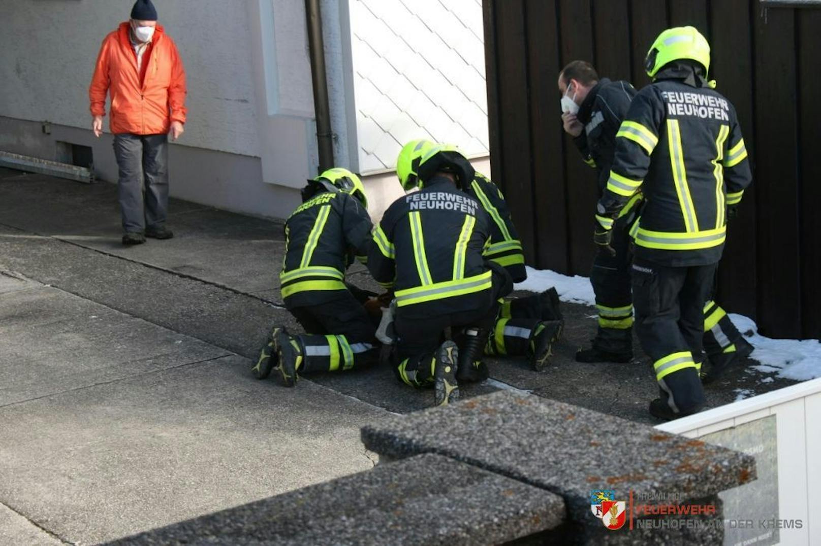 Neun Feuerwehrmänner waren an der Rettungsaktion beteiligt.