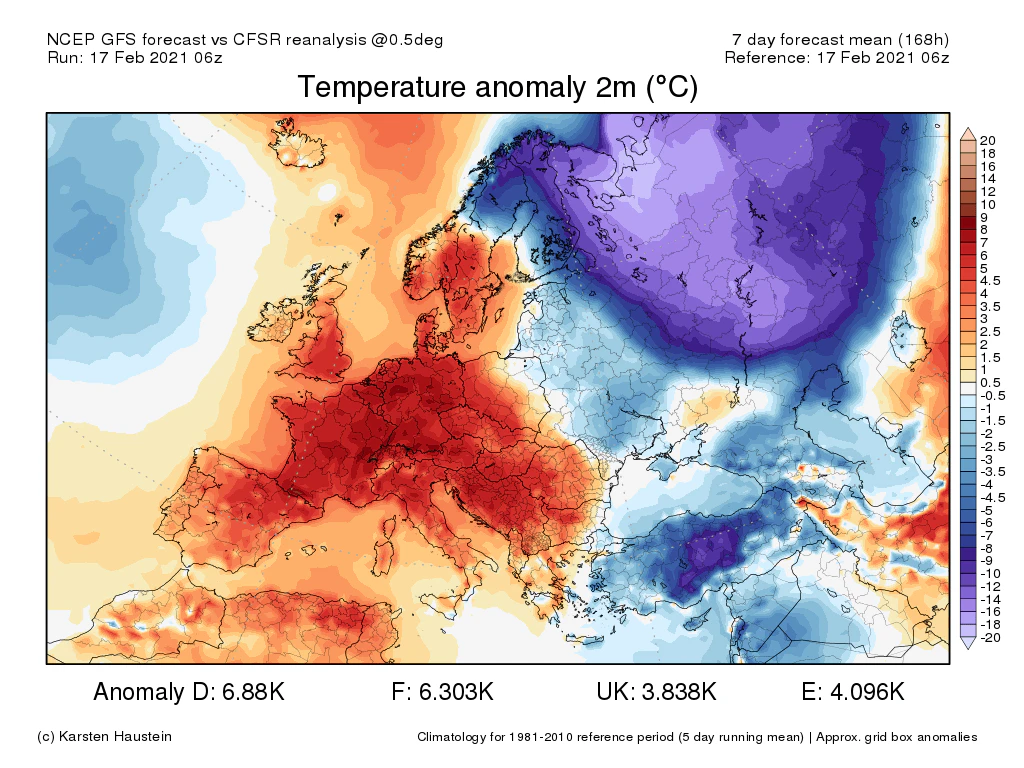 Die kommenden 7 Tage werden in weiten Teilen Mitteleuropas ungewöhnlich mild.
