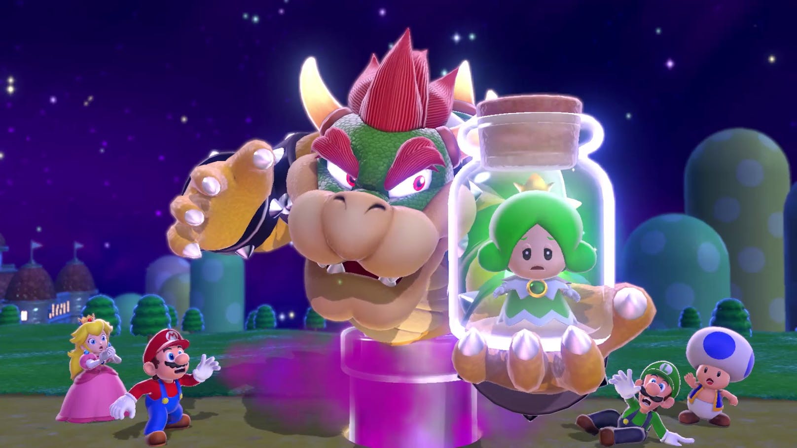 Die Powerups nehmen auch in diesem Mario-Game eine große Rolle ein. Am wichtigsten ist wohl die Glocke, mit der sich Mario, Luigi, Peach oder Toad in ihre Katzenform verwandeln.