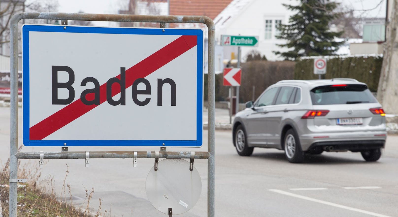 Symbolfoto des Ortsendes von Baden