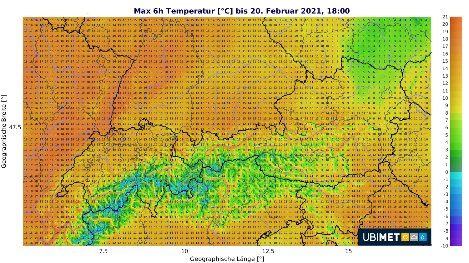 Höchstwerte am Samstag
