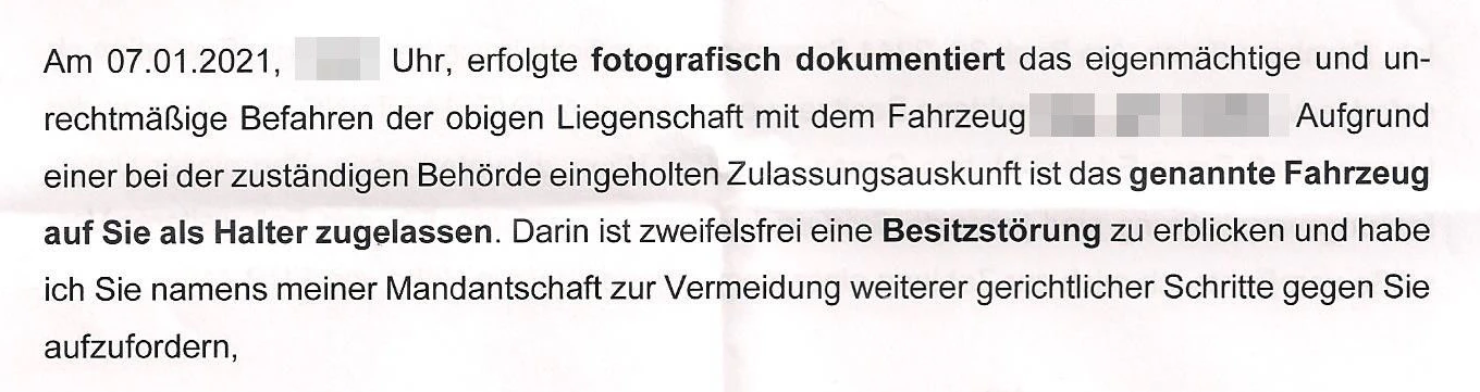 Dieses Schreiben kam per Post.