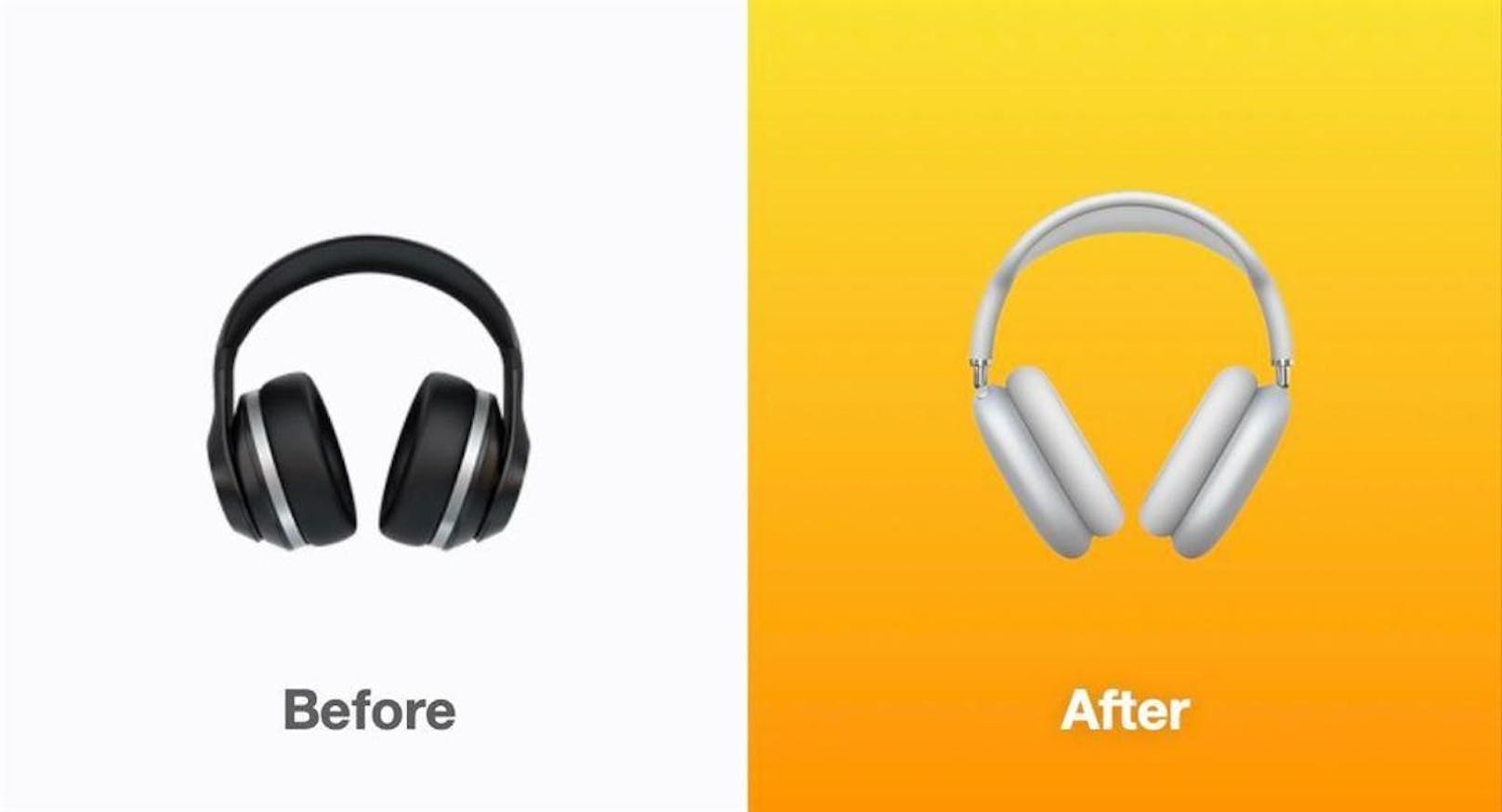 Und zuletzt erhält wie die Spritze auch das Kopfhörer-Emoji ein Redesign. Neu sieht dieses aus wie Apples AirPod Max.