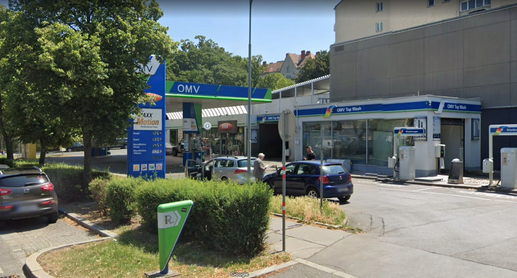 Auf dieser Tankstelle kam es zu dem Eis-Unfall. 