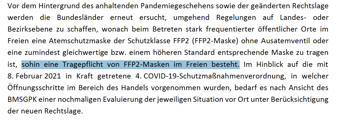 Nachschärfung nach Öffnung: das Schreiben an die Landeshauptleute