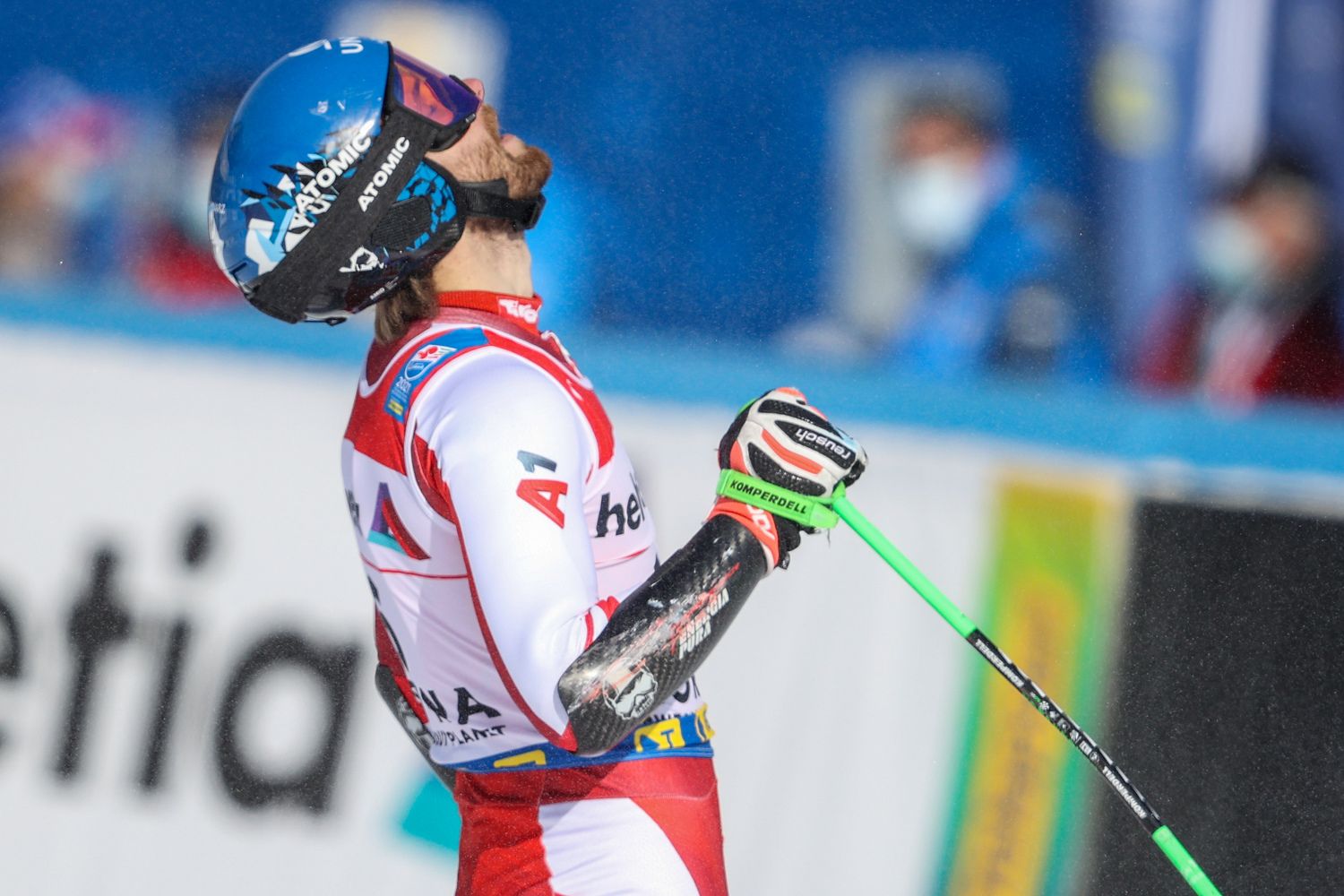 Marco Schwarz holt sich Bronze im Riesentorlauf. 