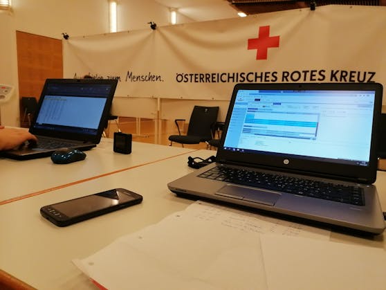 So sieht die Impfstraße in Gmunden aus.