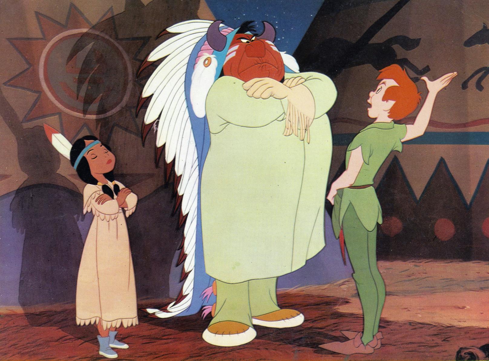In Disneys <strong>Peter Pan</strong> werden amerikanische Ureinwohner durchgehend als "Rothäute" bezeichnet und besungen.<br>