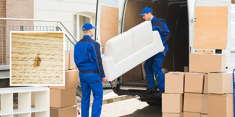 Nach einer Möbellieferung war das Parkett eines Wieners übersäht mit solchen Löchern