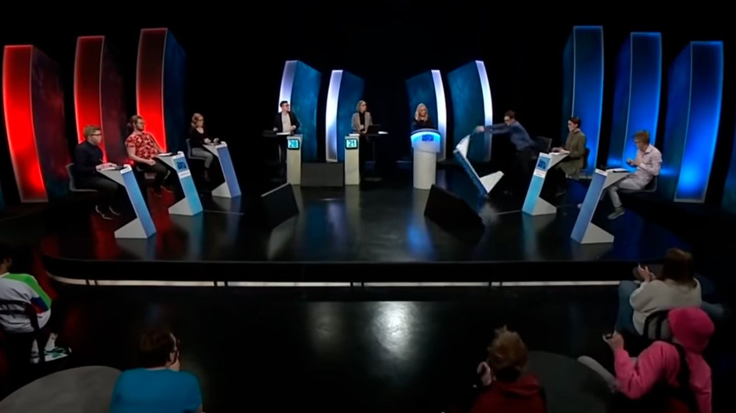 Gettu Betur Quiz-Teilnehmer randaliert im Studio