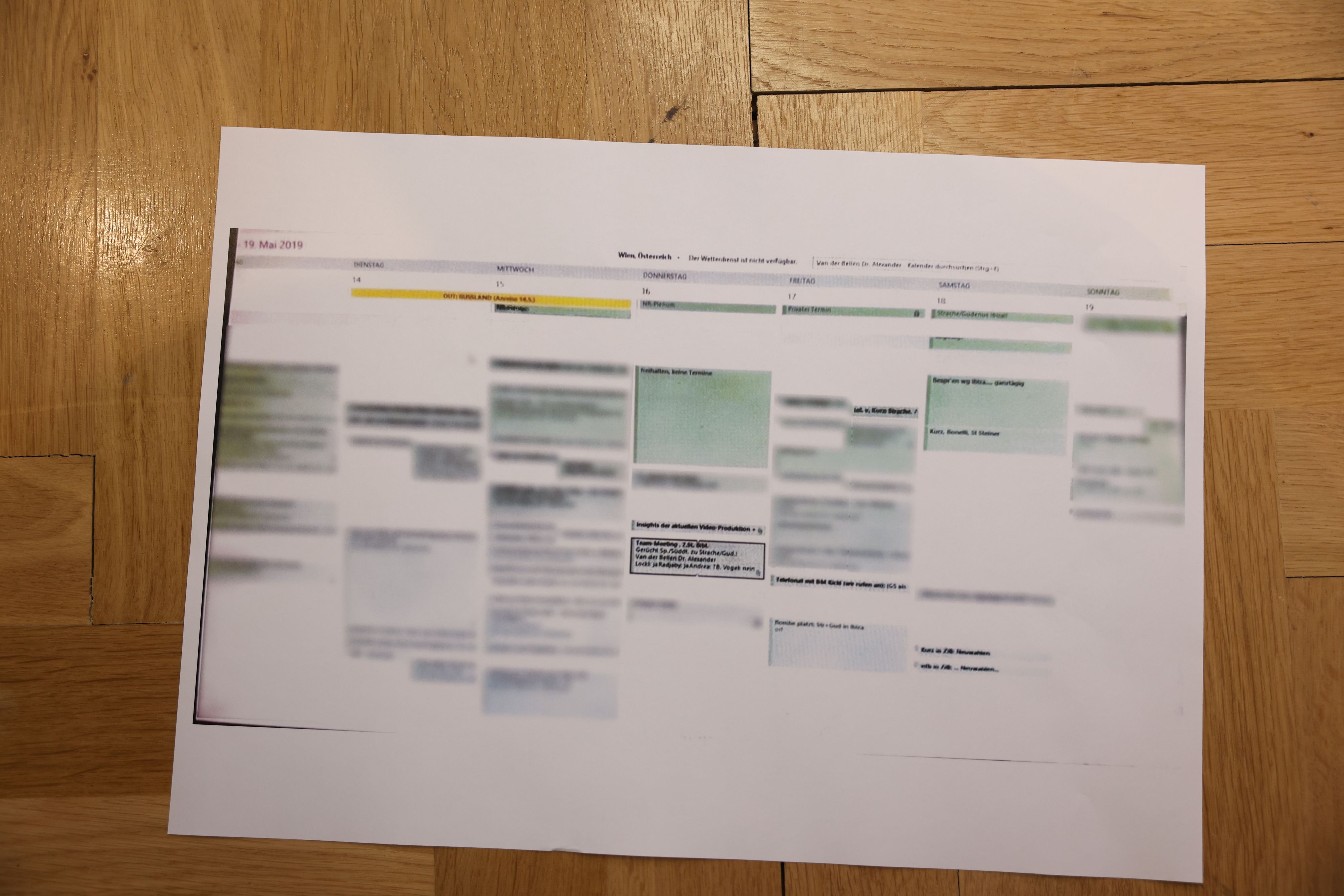 FPÖ sicher: Dieser Kalendereintrag beweist Mitwisserschaft von Bundespräsident Alexander Van der Bellen in der Ibiza-Affäre