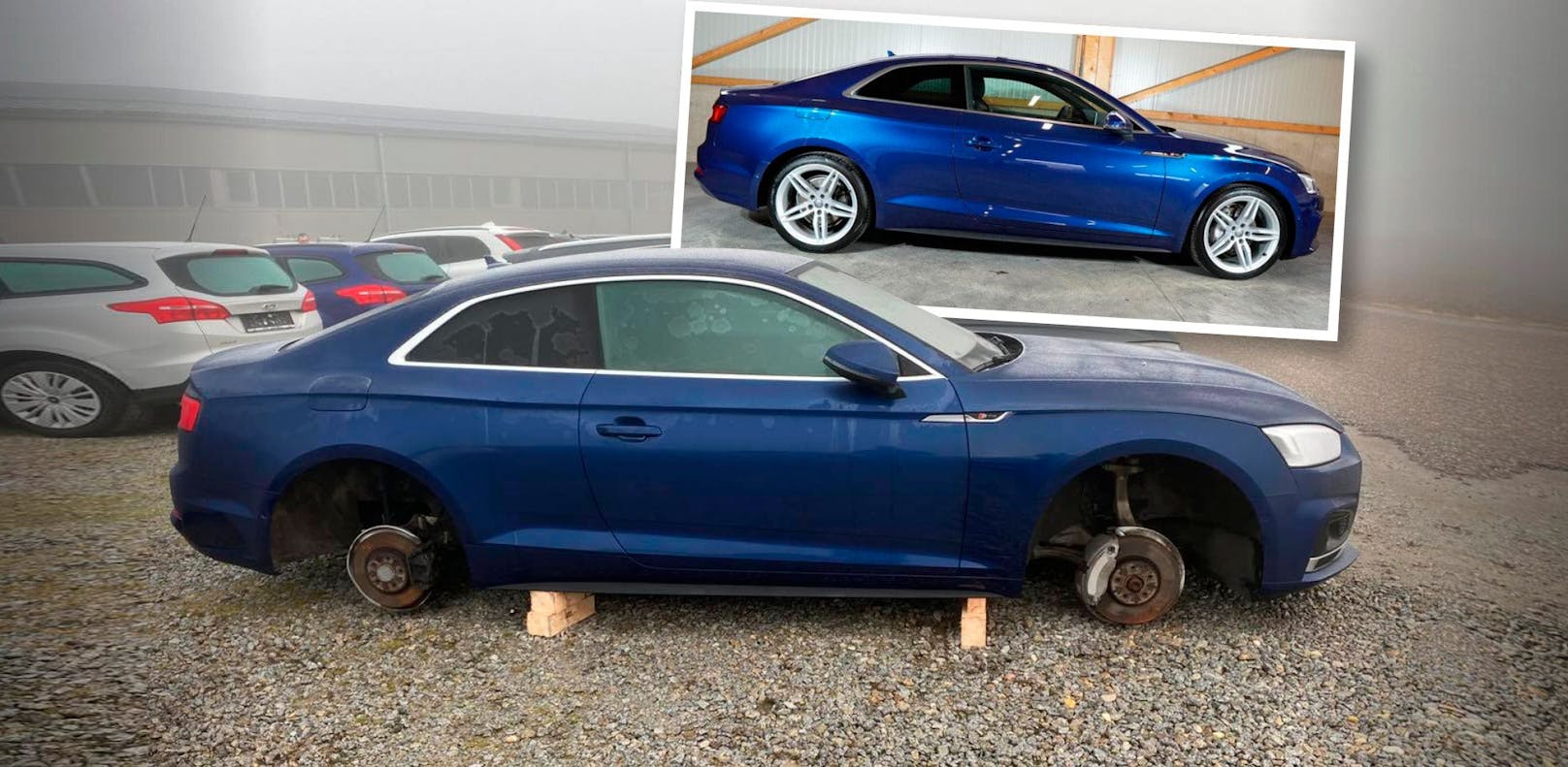 In der Nacht auf Dienstag wurden einem Autohaus in Suben bei Schärding von einem Audi Felgen gestohlen.