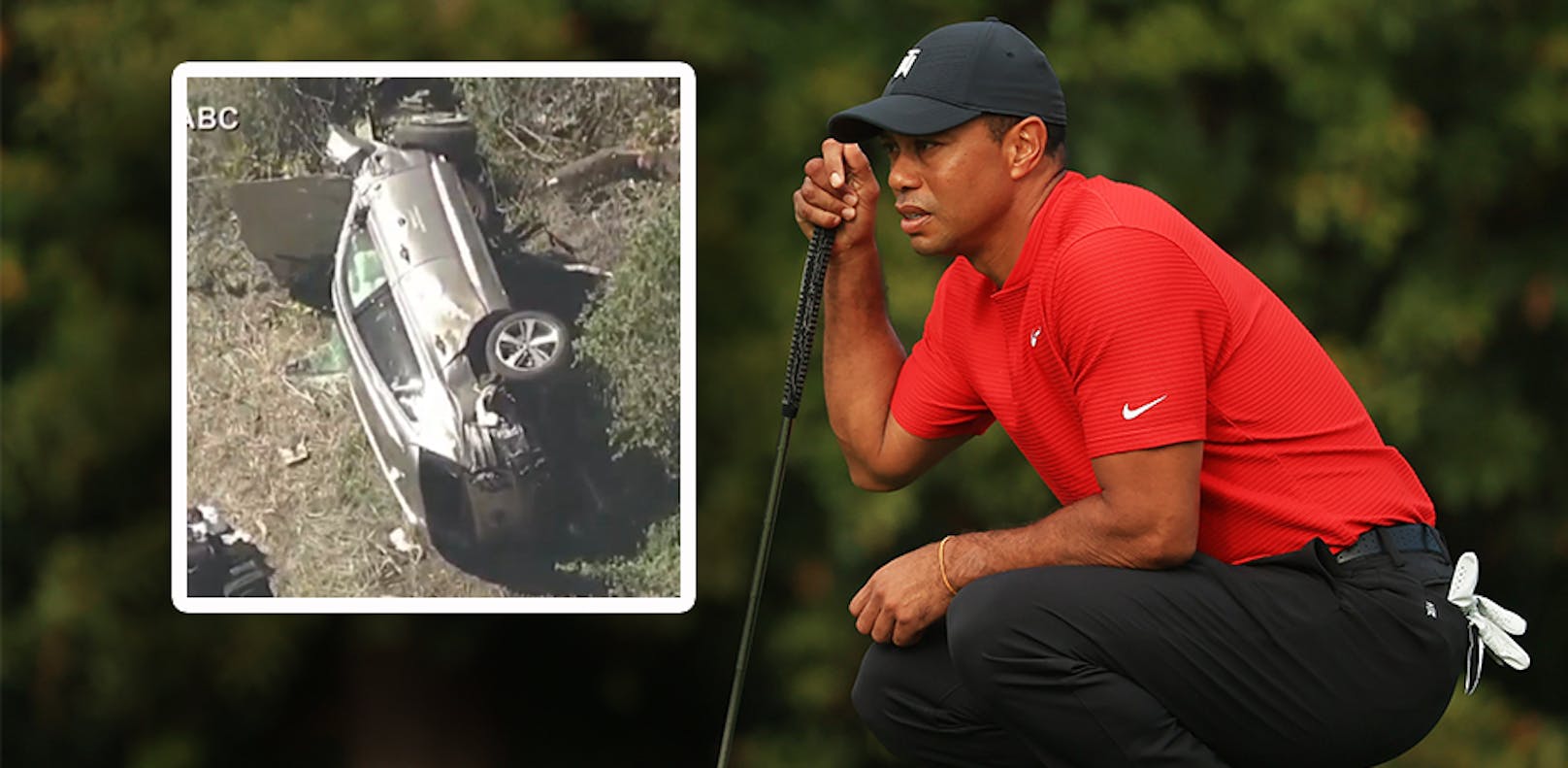 Tiger Woods ist in einen Verkehrsunfall verwickelt. 