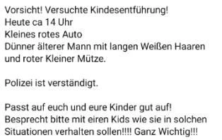 Die Warnung auf Facebook