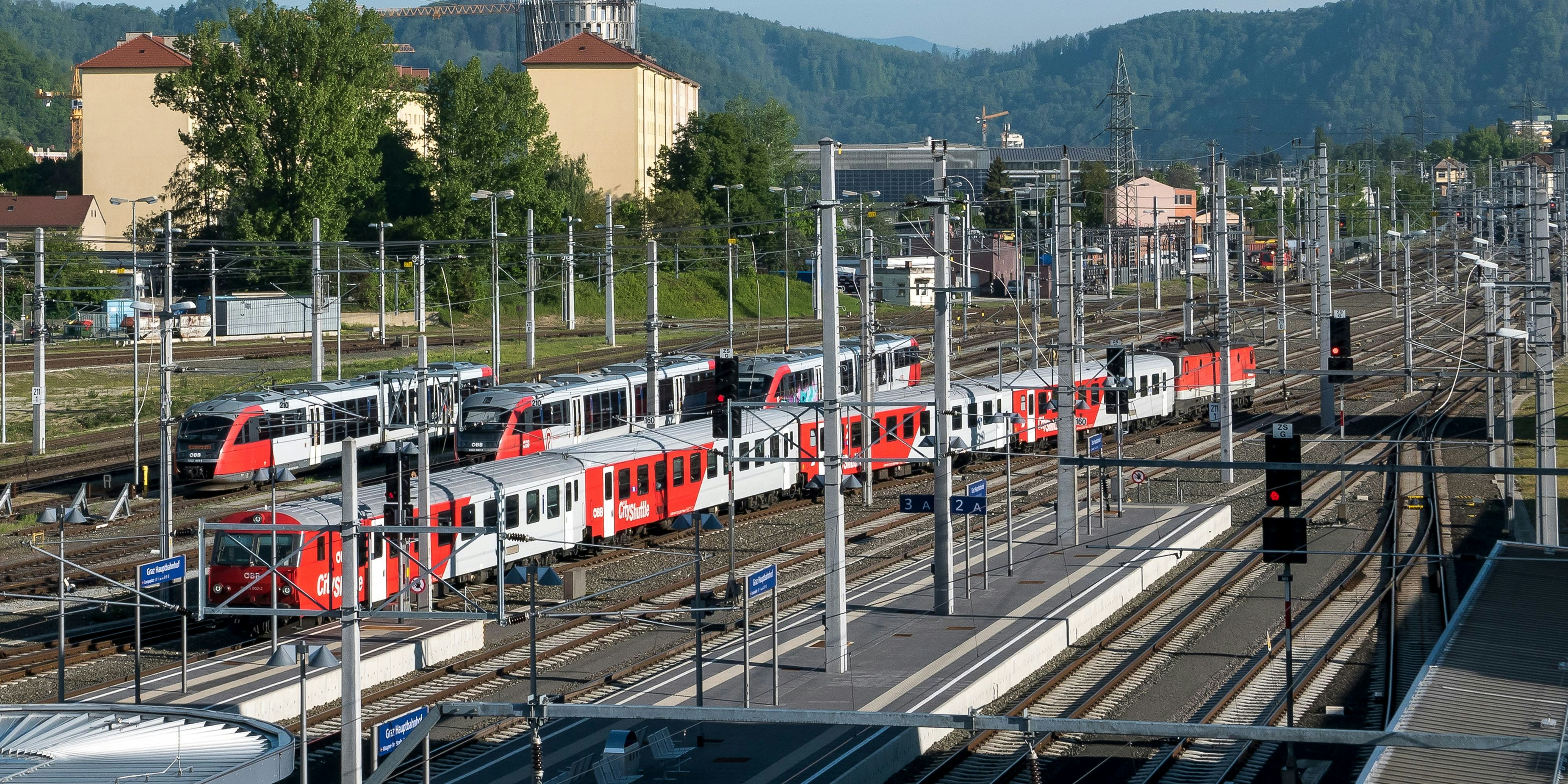 Der Hauptbahnhof in Graz.