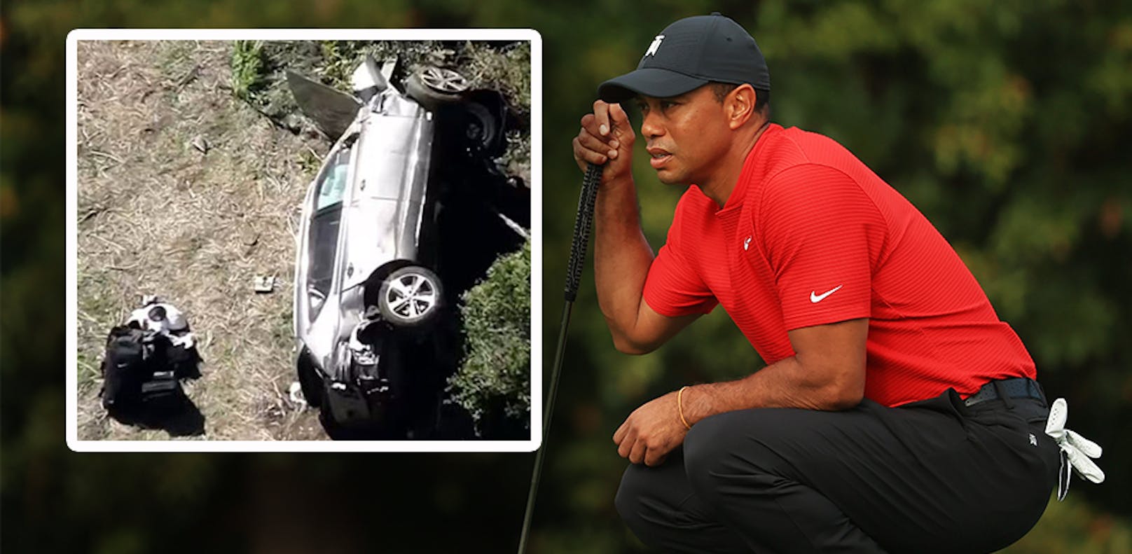 Tiger Woods wurde bei einem Autounfall an den Beinen verletzt. 