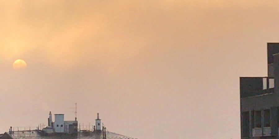 Der heutige Sonnenaufgang im Westen Wiens