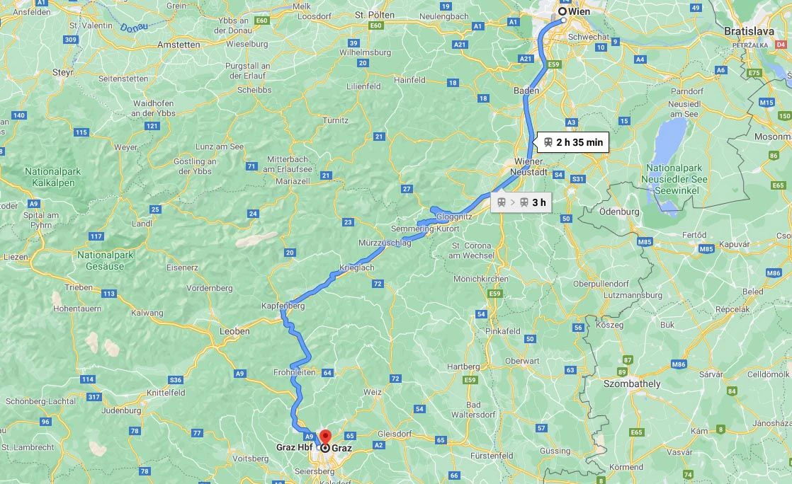 Ein Corona-Infizierter fuhr mit dem Zug von Wien nach Graz.