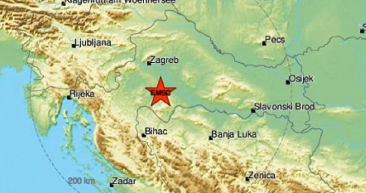Das Epizentrum des Bebens war in Glina.