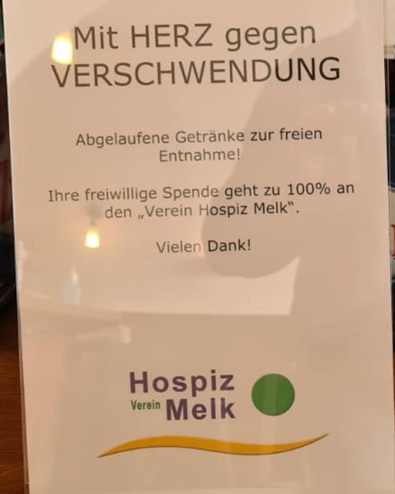 Die Getränke sind zur freien Entnahme.