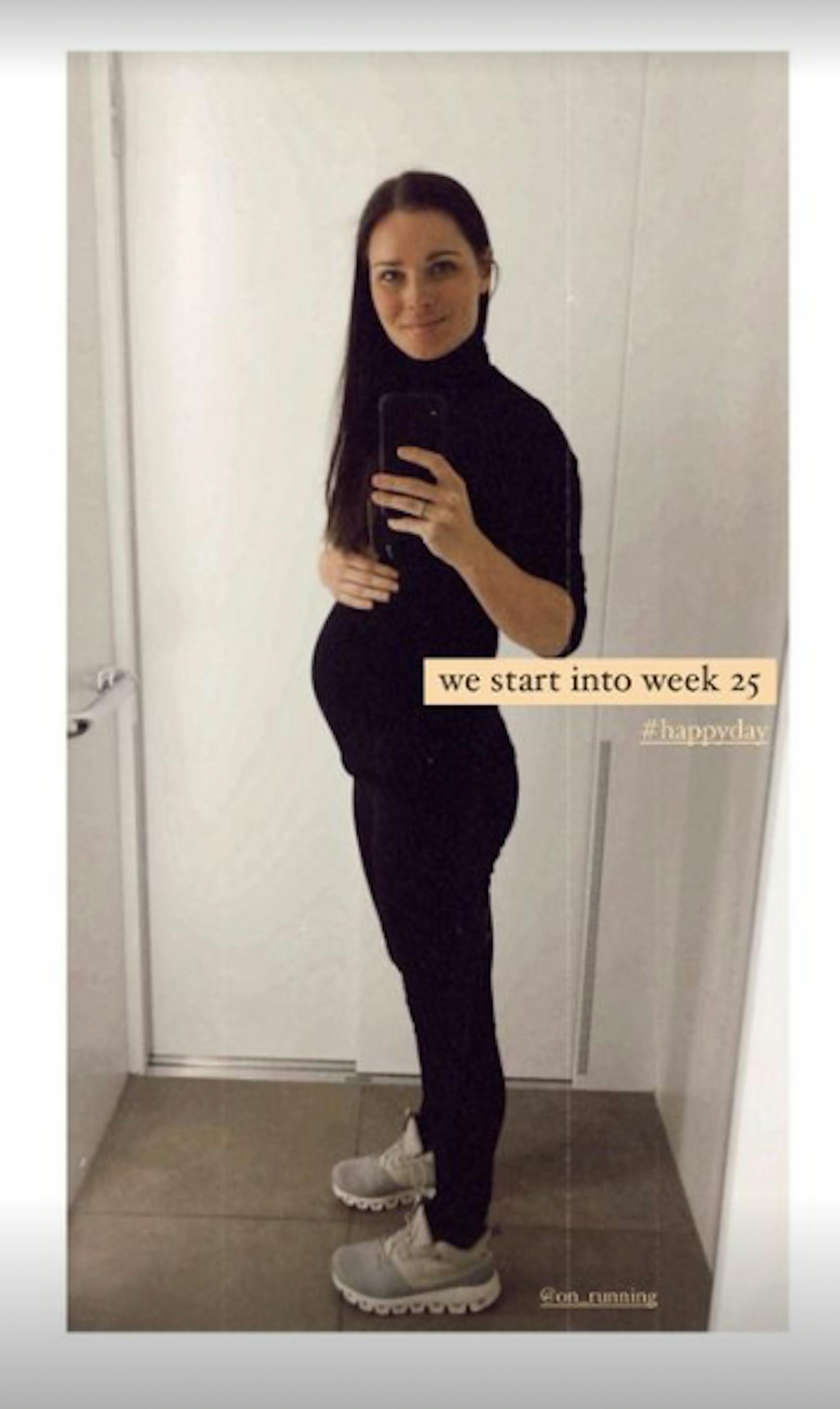 <strong>Anna Veith</strong> mit Babybauch auf Instagram.