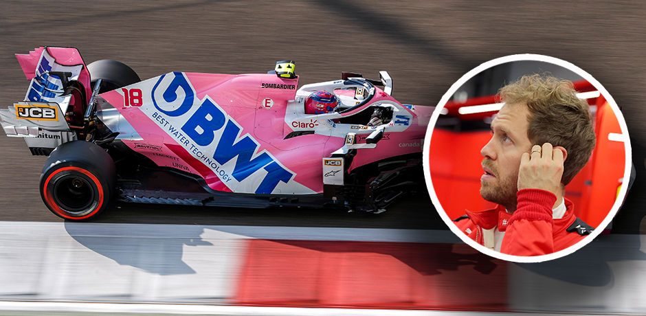 Auch Sebastian Vettel sitzt in einem teils rosa gefärbten Boliden. 