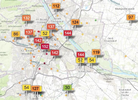 Feinstaub-Werte in Wien