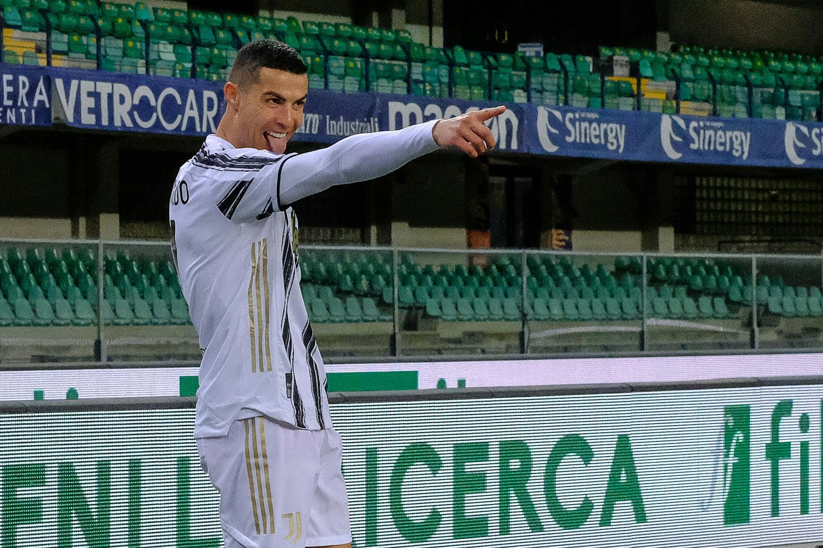 Cristiano Ronaldo feiert seinen Treffer gegen Hellas Verona. 