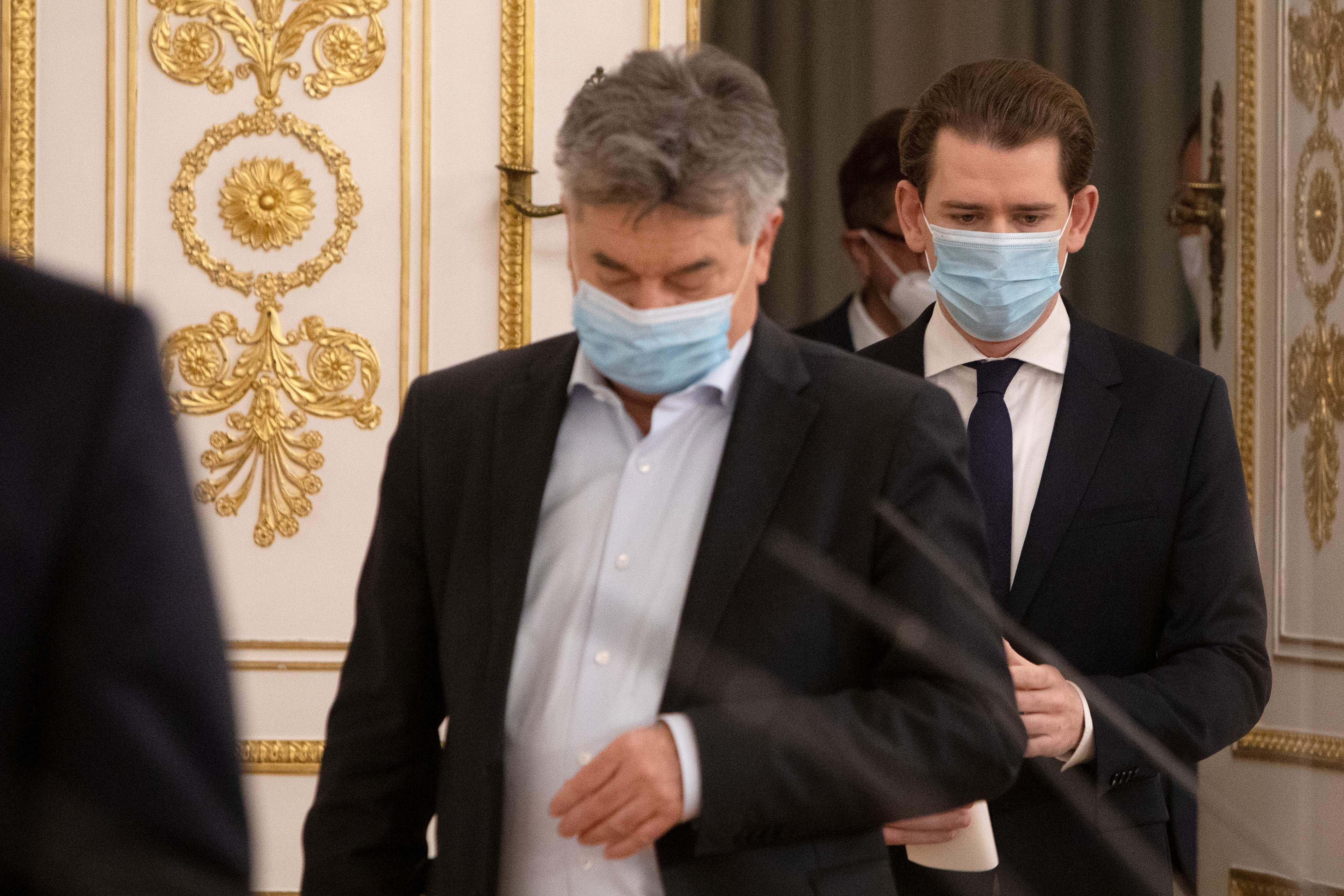 Vizekanzler Werner Kogler (Grüne), Bundeskanzler Sebastian Kurz (ÖVP). Archivaufnahme, Dezember 2020