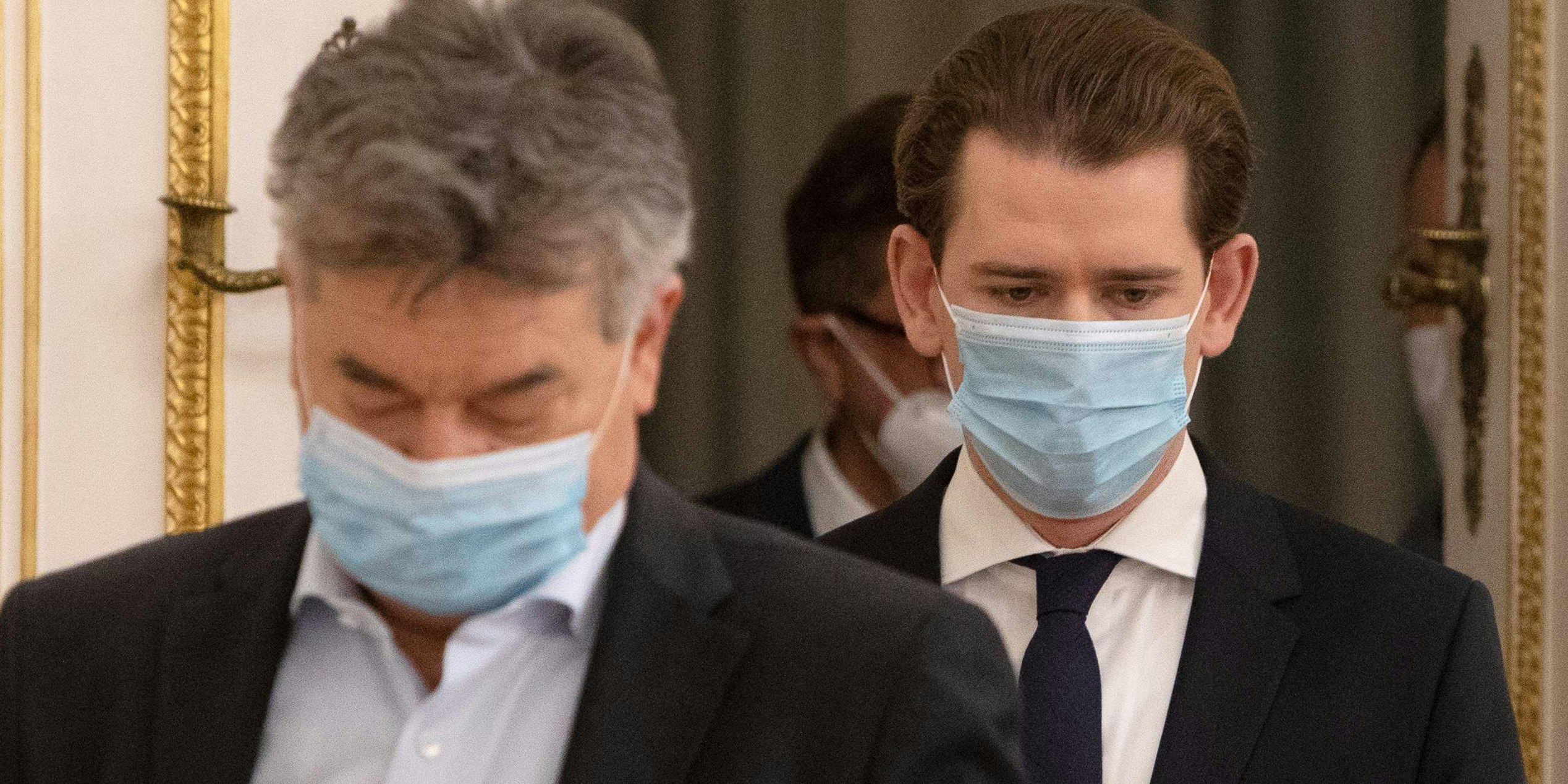 Vizekanzler Werner Kogler (Grüne), Bundeskanzler Sebastian Kurz (ÖVP). Archivaufnahme, Dezember 2020