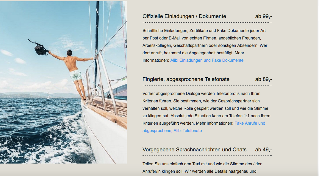 Wer es daheim im Lockdown nicht mehr aushält, kann sich bei der Agentur "die Freiraummanager" ein Alibi kaufen.
