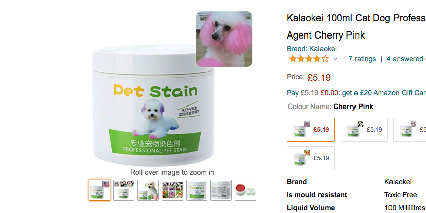 Wau-Effekt? "Hundefarbe" auf Amazon