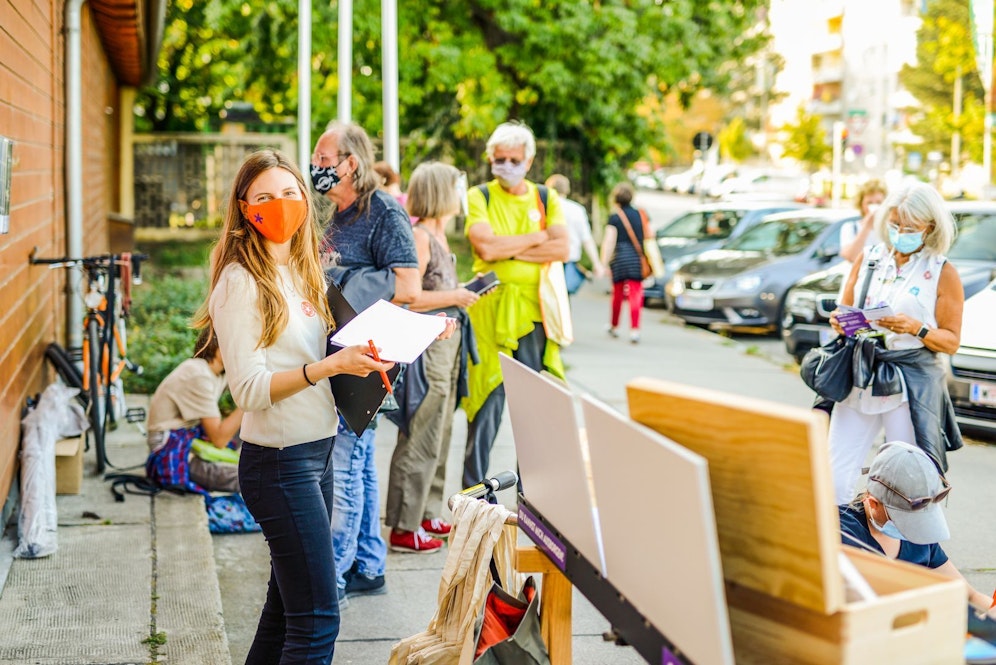 Am Infostand konnten Bürger ihre Ideen beisteuern.