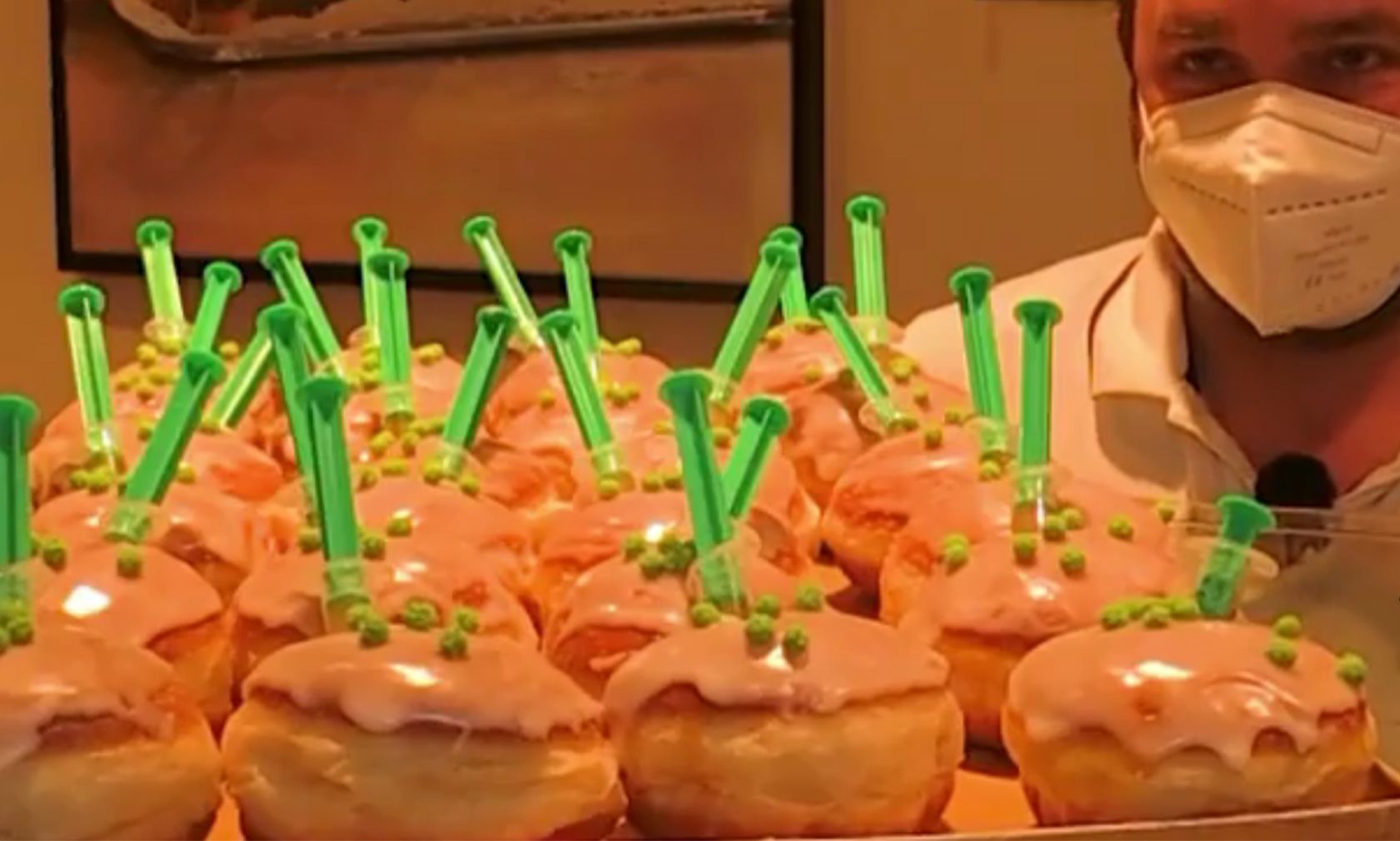 In der bayrischen Bäckerei "Landshut" gibt es die "Corona-Spritz-Krapfen" 