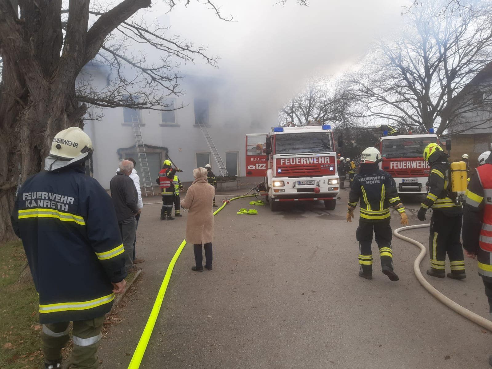 Im ersten Stock des Gasthauses brach das Feuer aus. 