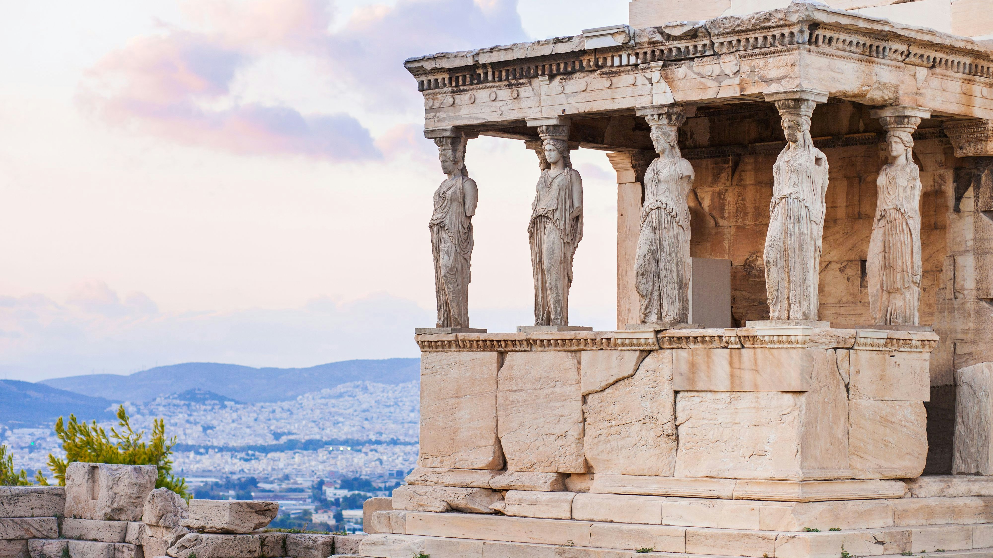 Statues of The Porch of the Caryatids in Acropolis, Athens