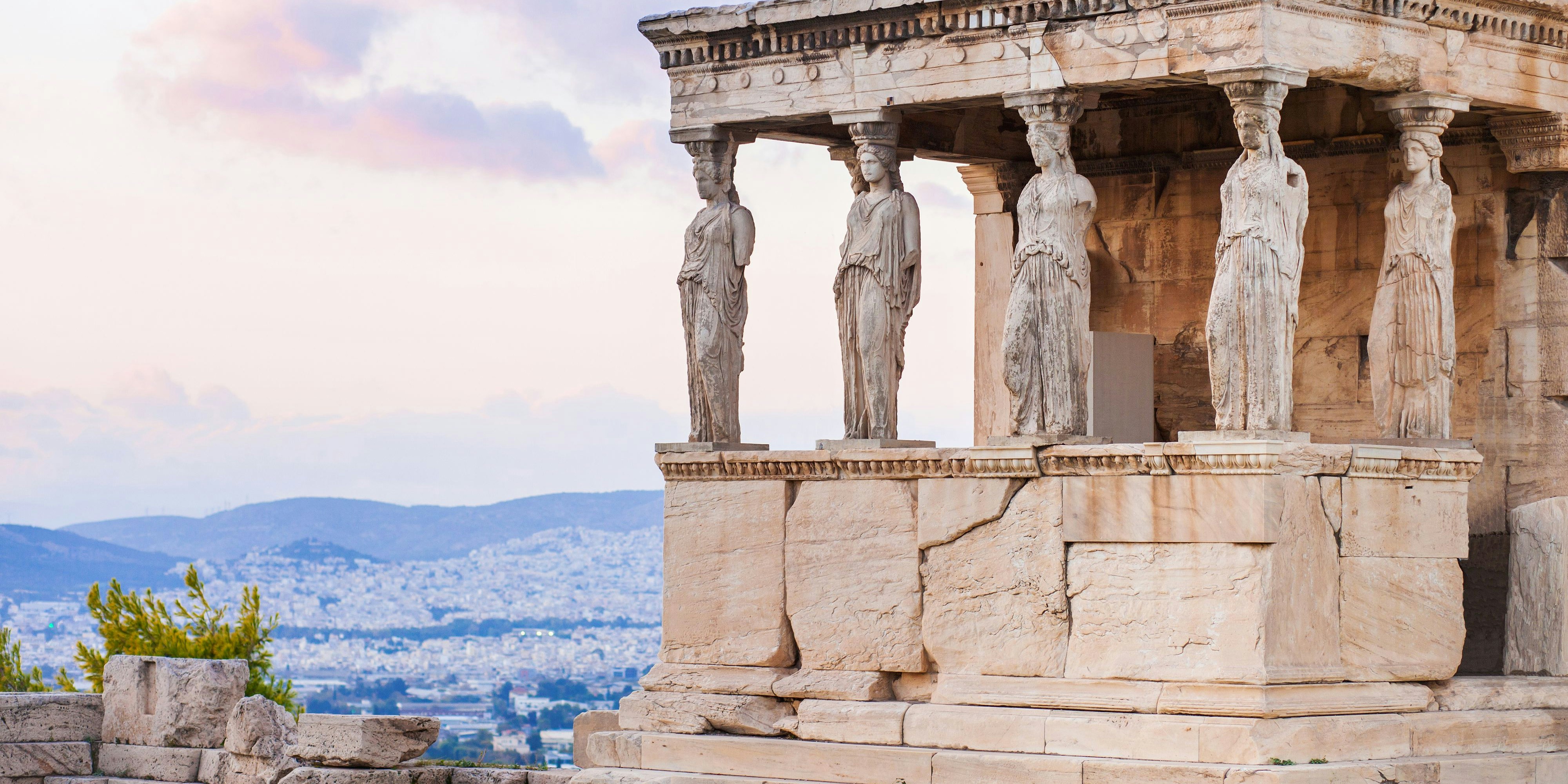 Statues of The Porch of the Caryatids in Acropolis, Athens